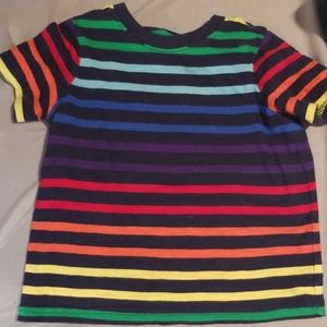 Primary navy rainbow stripe short sleeve T-shirt